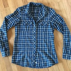 Eddie Bauer Blue Plaid Shirt